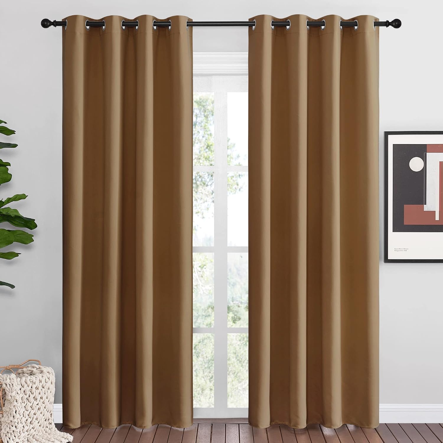 Nicetown Sleek Blackout Curtains 86 inches Length for Small Windows, Noise Reducing and Block Draft Panels for Door Doorway Laundry Office…