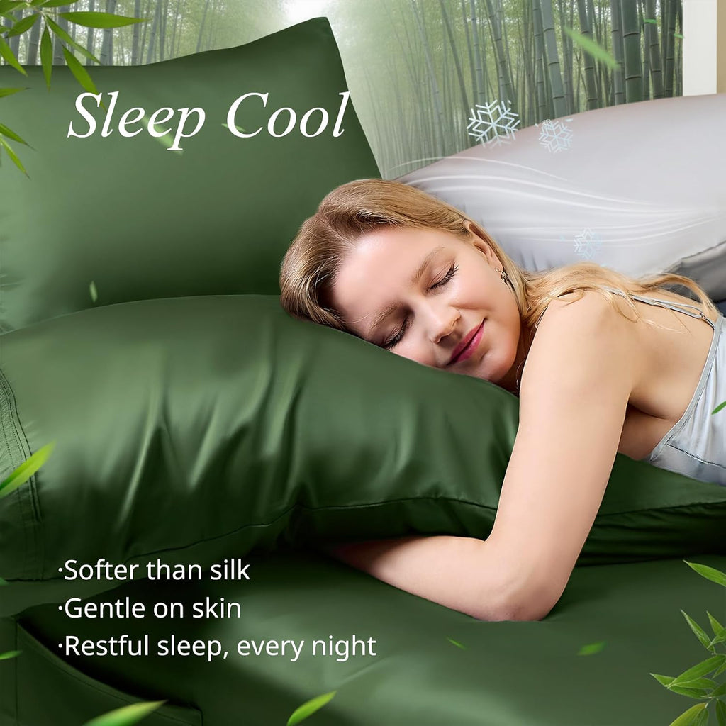 Krimano King Pillow Cases, Derived from Bamboo Viscose, Cooling Pillowcases, Breathable & Wicking Pillow Covers for Hot Sleepers, Envelope…