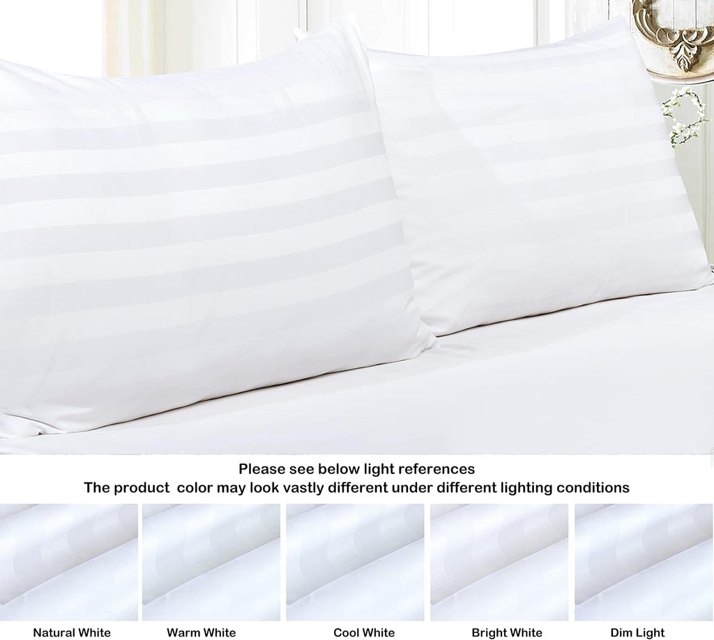 ShunjieHome 100% Egyptian Cotton Standard Pillow Protectors Set of 2, 400 Thread Count Sateen Weave Cooling Pillowcase, easy maintenance…