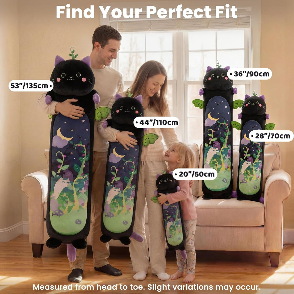 Mewaii Long Cat Plush 5 Sizes, 120% Extra Filling Giant Plushness Kids Body Pillow, Kawaii Cute Black Cat Stuffed Animals Plushies, Big…