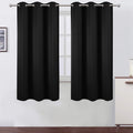 Lemomo Black Thermal Blackout Curtains/38 x 63 Inch/Set of 2 Panels Room Darkening Curtains for Bedroom 63 Inch Black