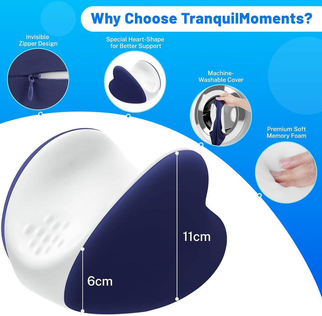 TranquilMoments Knee Pillow for Side Sleepers, Leg Pillow with Cooling Cover, Memory Foam Leg Pillow for Side Sleeping, Heart-Shape…