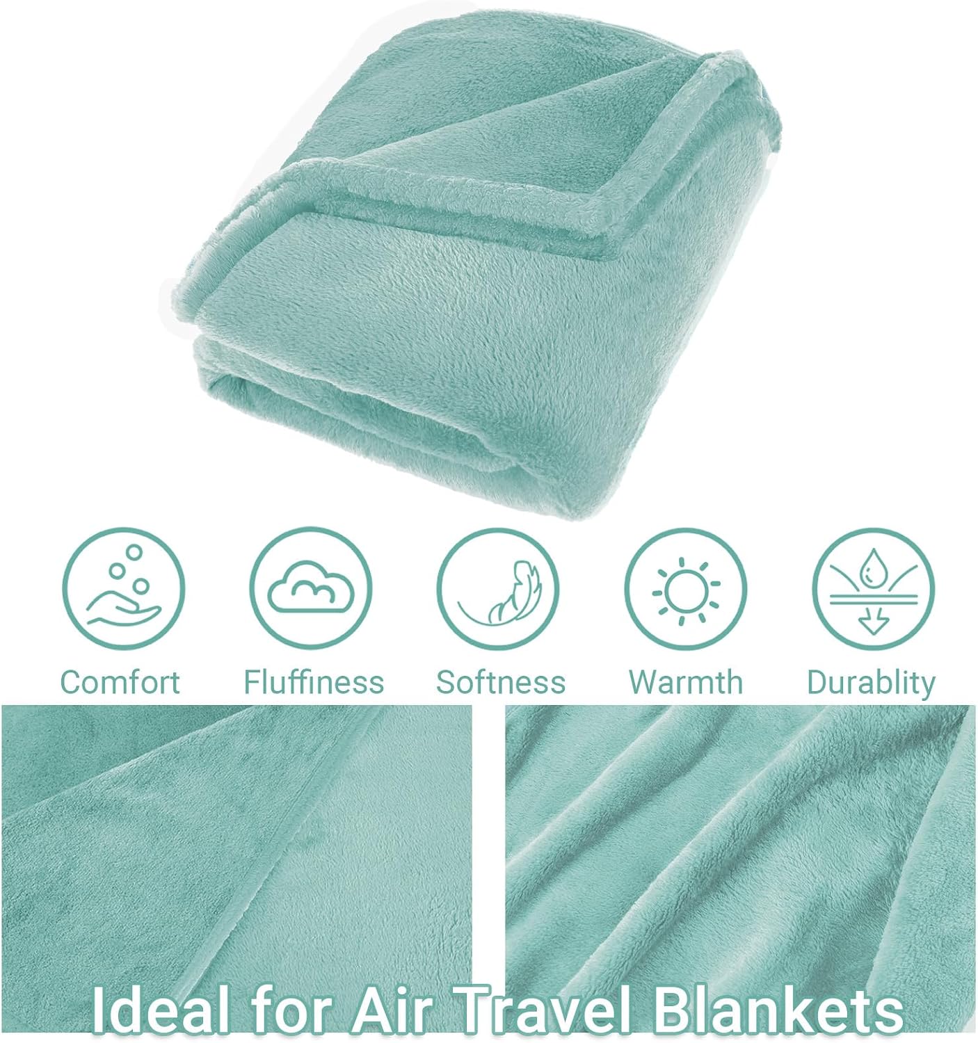 Travel Blanket & Pillow Set, 300 GSM Soft Fleece, 60x43 Inches, 3-in-1 Airplane Blanket, Travel Pillow and Blanket Set, Travel Blanket…