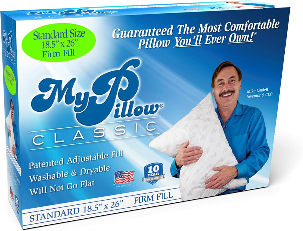 MyPillow Bedding Bed Pillows for Sleeping Standard Size, Perfect for Back, Stomach or Side Sleepers - My Pillow Classic Pillow [Standard, F…