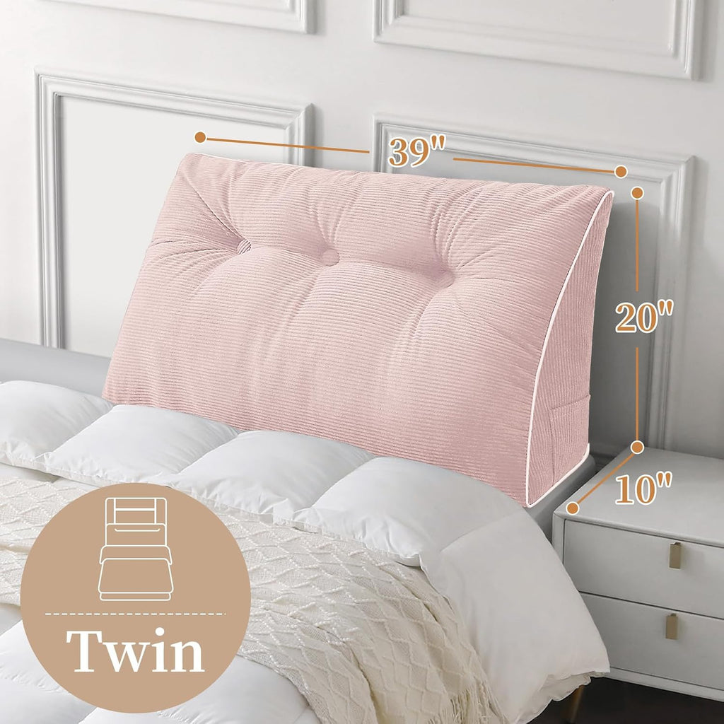 Sasttie Headboard Pillow Twin/Twin XL, Wedge Pillow Headboard for Dorm, Triangular Daybed Backrest Cushion for Sitting or Reading in Bed, w…