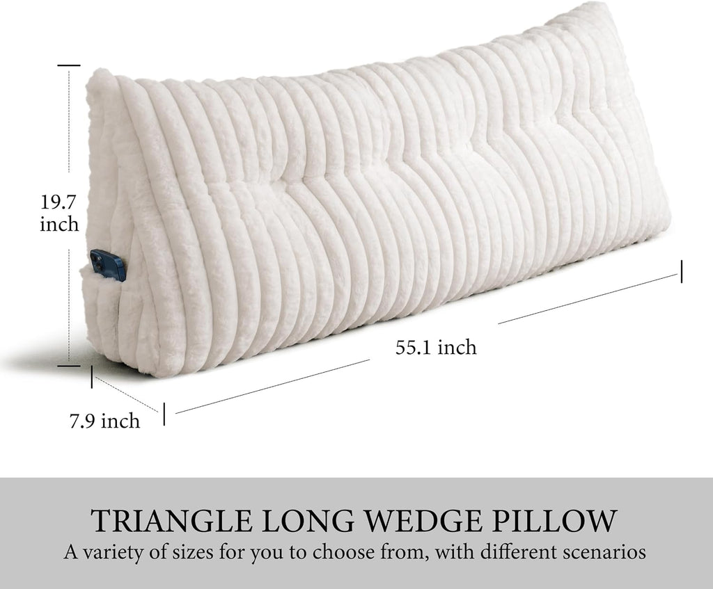 Headboard Pillow Full, Triangular Wedge Pillow Headboard Full, Cushion Headboards Reading Pillows, Backrest Pillows for Sitting in Bed or…