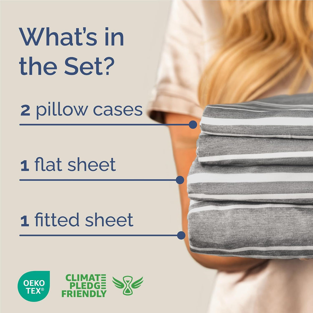 Full Size 4 Piece Sheet Set - Comfy Breathable & Cooling Sheets - Hotel Luxury Bed Sheets for Women & Men - Deep Pockets, Easy-Fit, Soft…