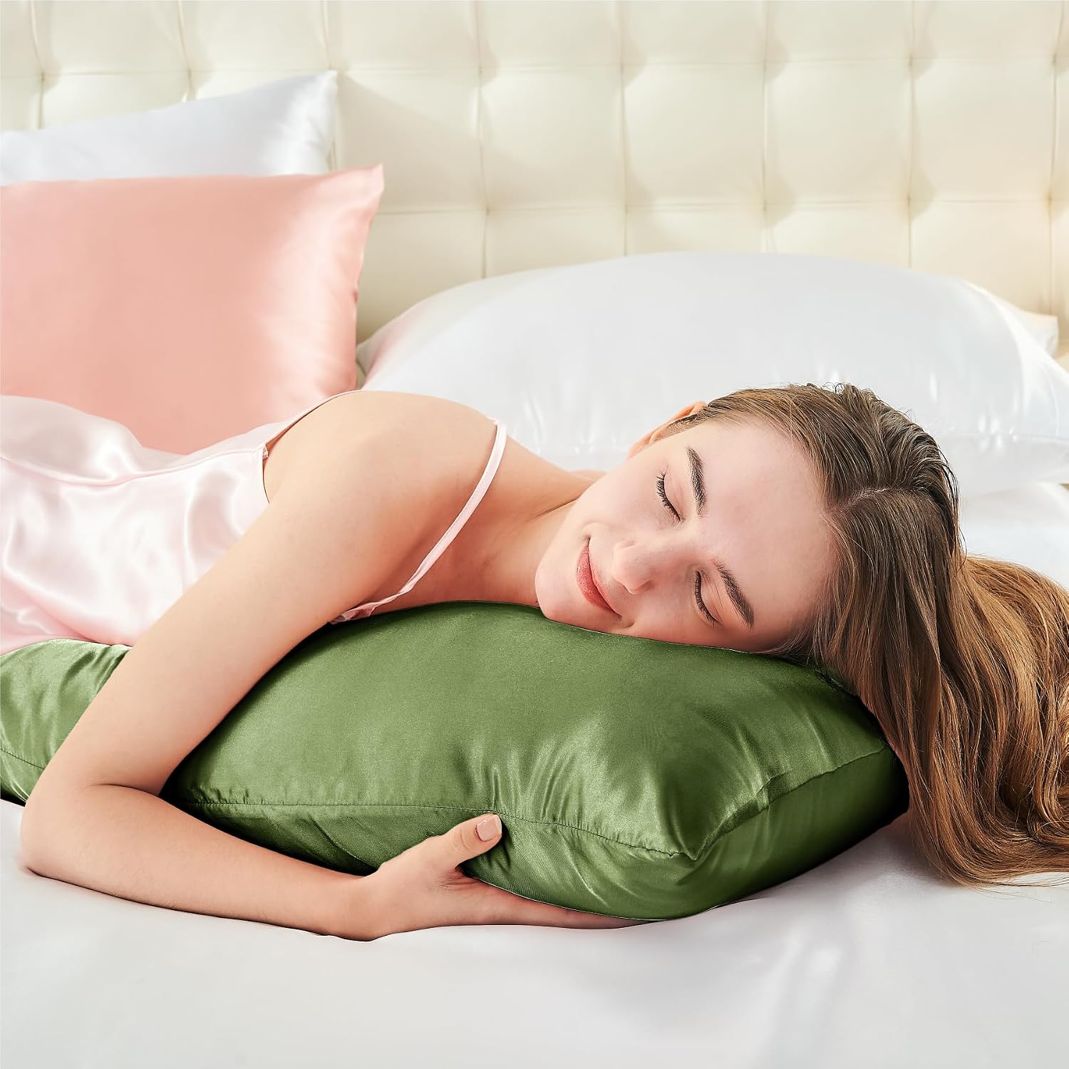 Bedelite Satin Body Pillow Cover, Super Soft and Cooling Body Pillow Pillowcase for Hair and Skin, Breathable Silky Full Long Pillowcase Co…