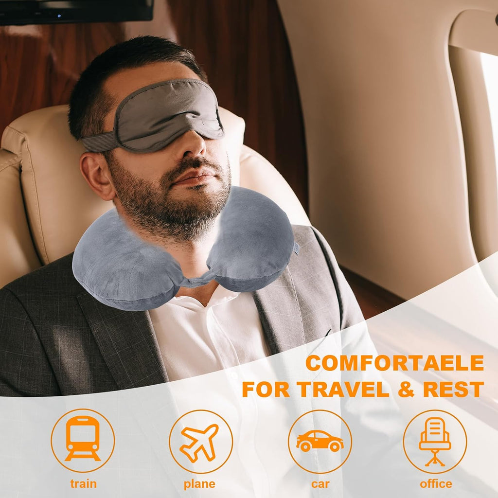 Travel Pillow,100% Pure Memory Foam U Shaped Neck Pillow, Super Lightweight Portable Headrest Great for Airplane, Car, Home, Office, Sleeping…