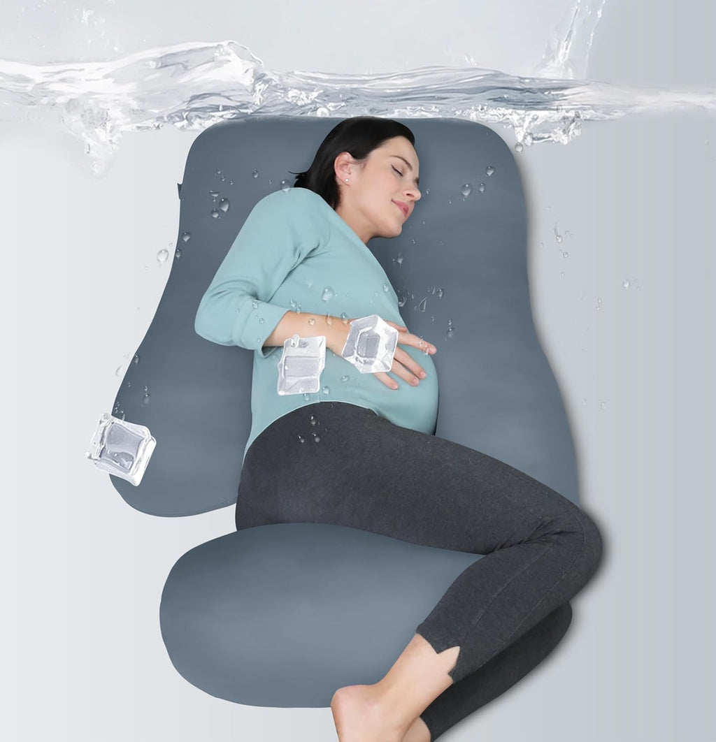 Moonpark MOON PARK Pregnancy Pillows for Sleeping - U Shaped Full Body Maternity Pillow with Removable Cover - Support for Back, Legs, Bell…