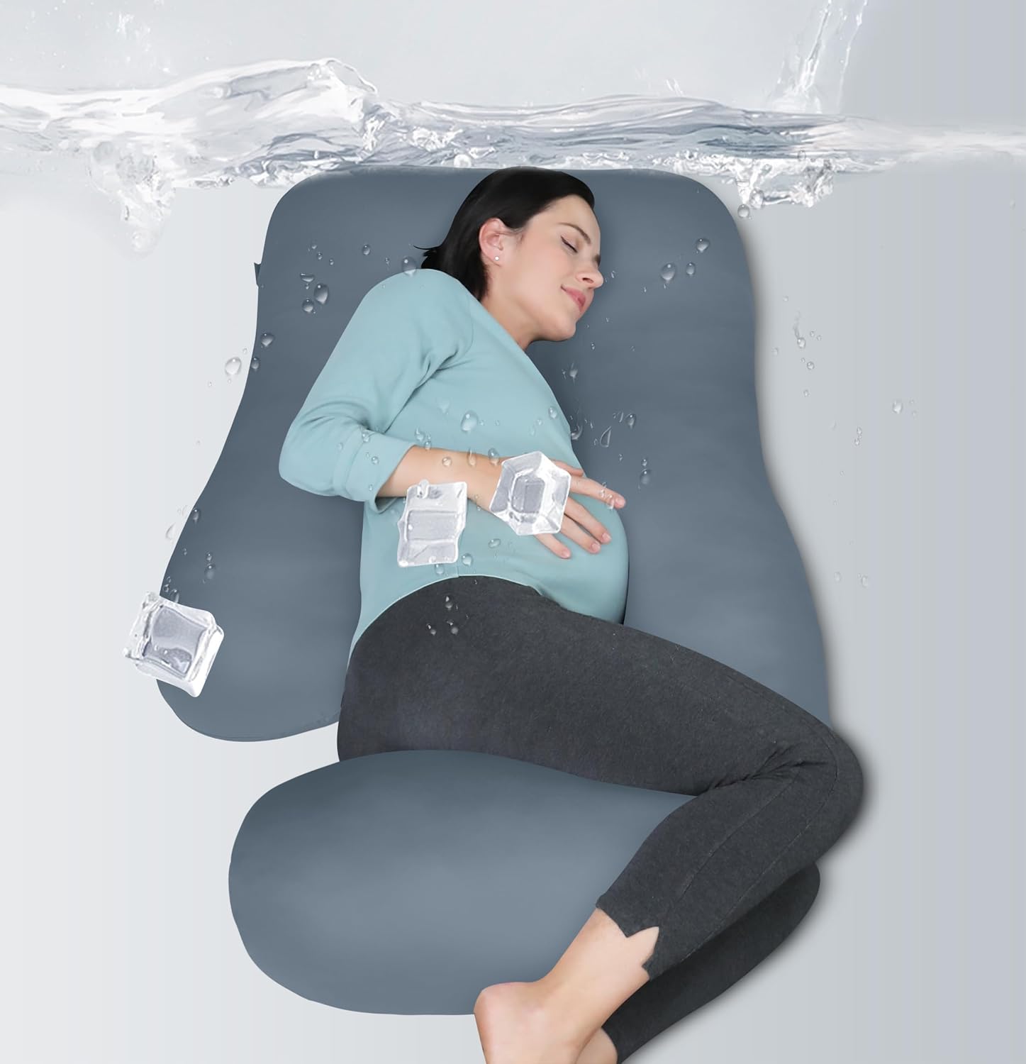 Moonpark MOON PARK Pregnancy Pillows for Sleeping - U Shaped Full Body Maternity Pillow with Removable Cover - Support for Back, Legs, Bell…