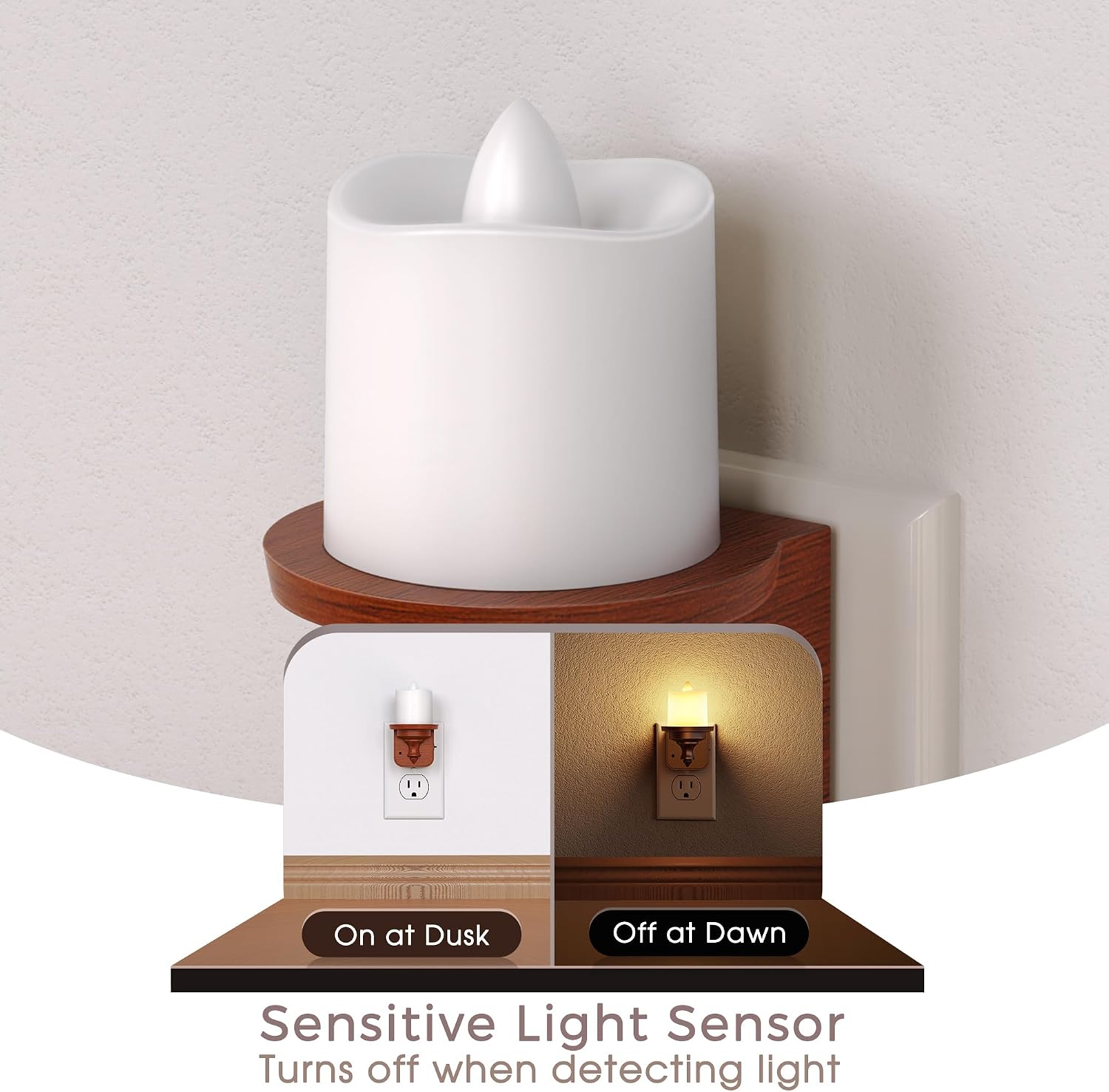 Briignite Candle Night Light, Night Lights Plug into Wall 2 Pack, LED Vintage Night Light with Light Sensor, 0-100LM Dimmable Nightlight…