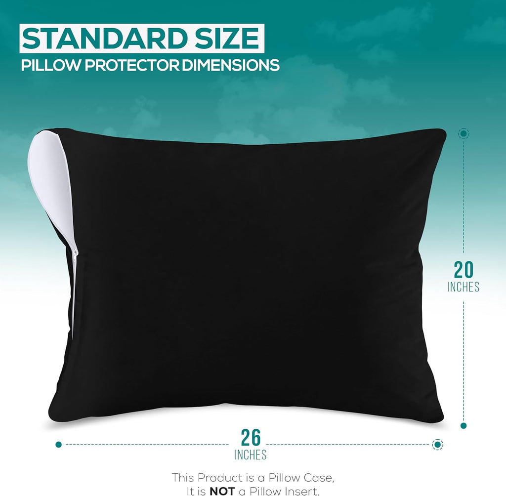 Utopiabedding Utopia Bedding 100% Waterproof Pillow Protectors with Zipper Standard Size (Set of 2), Bed Bug and Dust Mite Proof Zippered P…