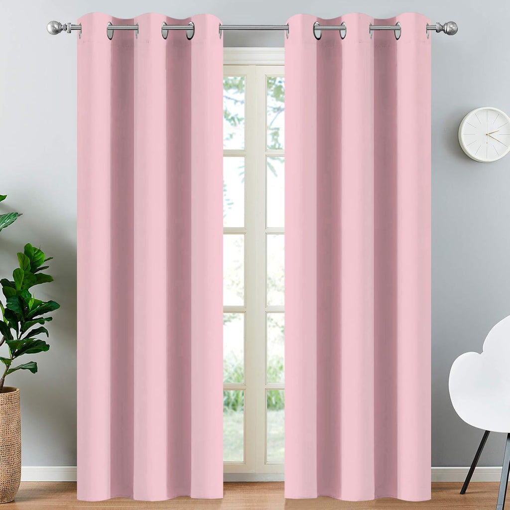 Yakamok Light Blocking Window Blackout Curtains Thermal Insulated Room Darkening Drapes for Bedroom, Solid Grommet Top Window Panels…
