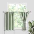 Jiuzhen Short Blackout Curtains for Small Window - Cafe Room Darkening Privacy Thermal Half Window Curtains Tiers for Bathroom, Kitchen, W 4…