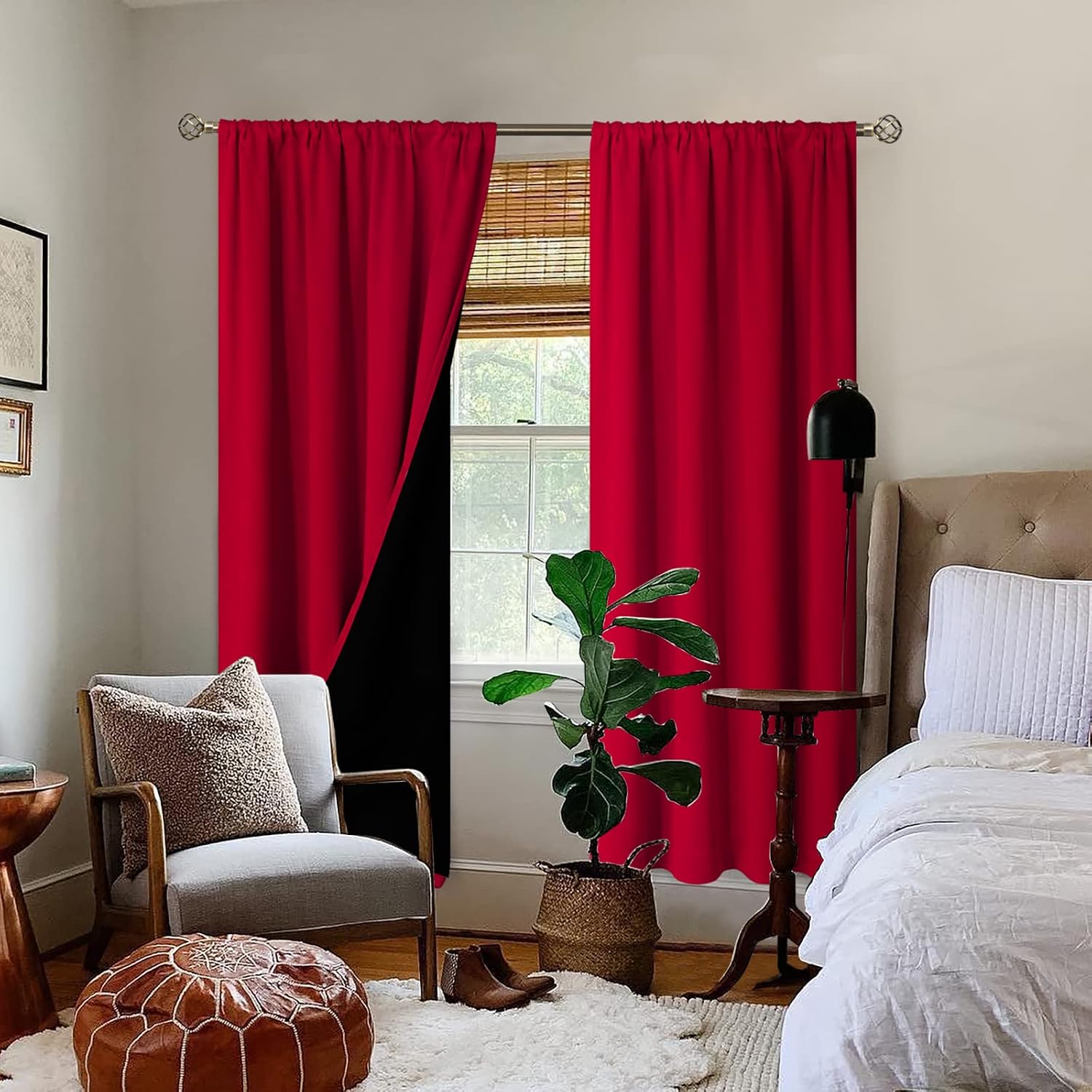 BGment Blackout Curtains for Bedroom 84 Inch Long, Thermal Insulated Bedroom Curtains Christmas Rod Pocket Room Darkening Curtains, Each…