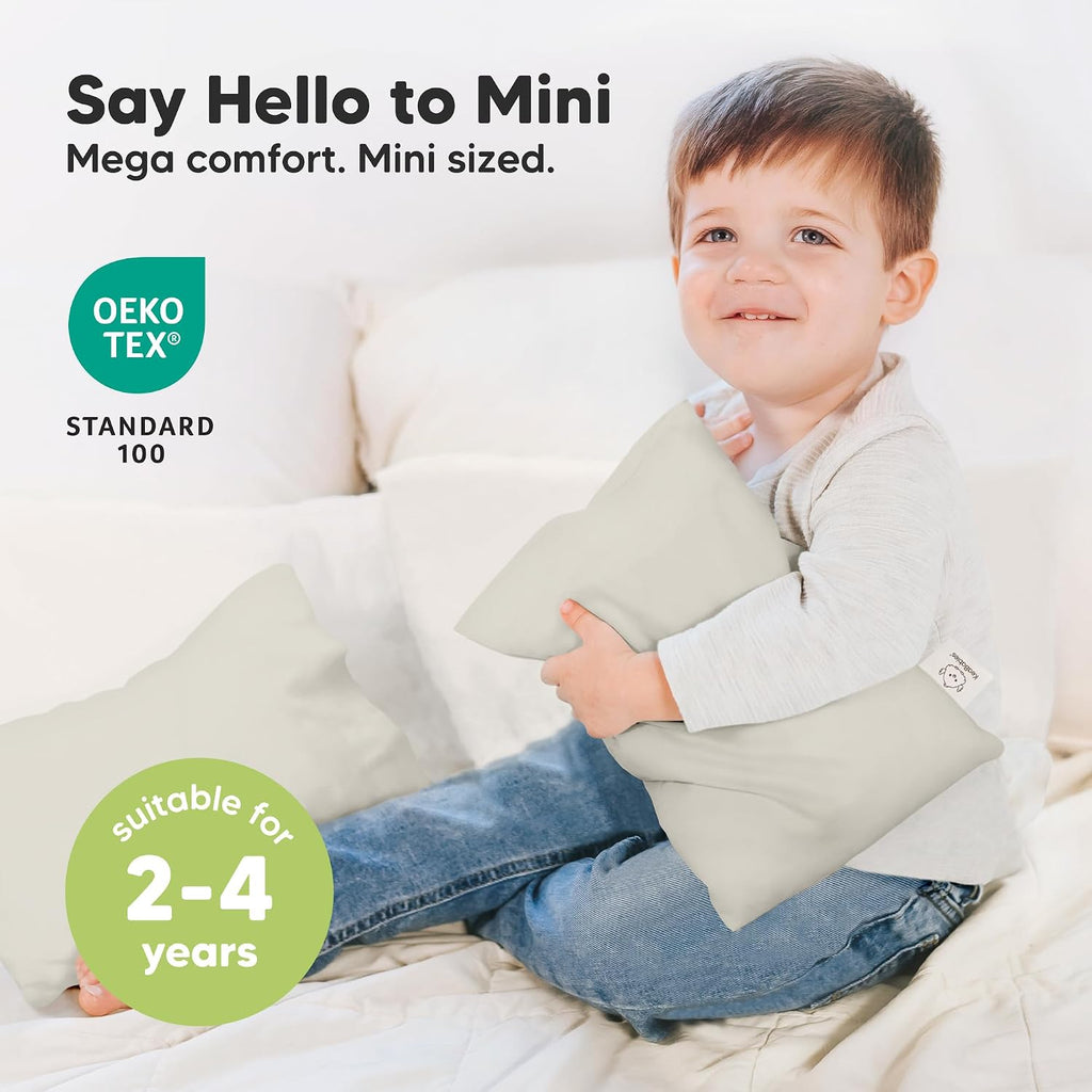 Mini Toddler Pillow with Pillowcase - 9x13 My Little Dreamy Travel Kids Pillow for Sleeping, Toddler Bed, Small, Tiny, Organic Cotton…