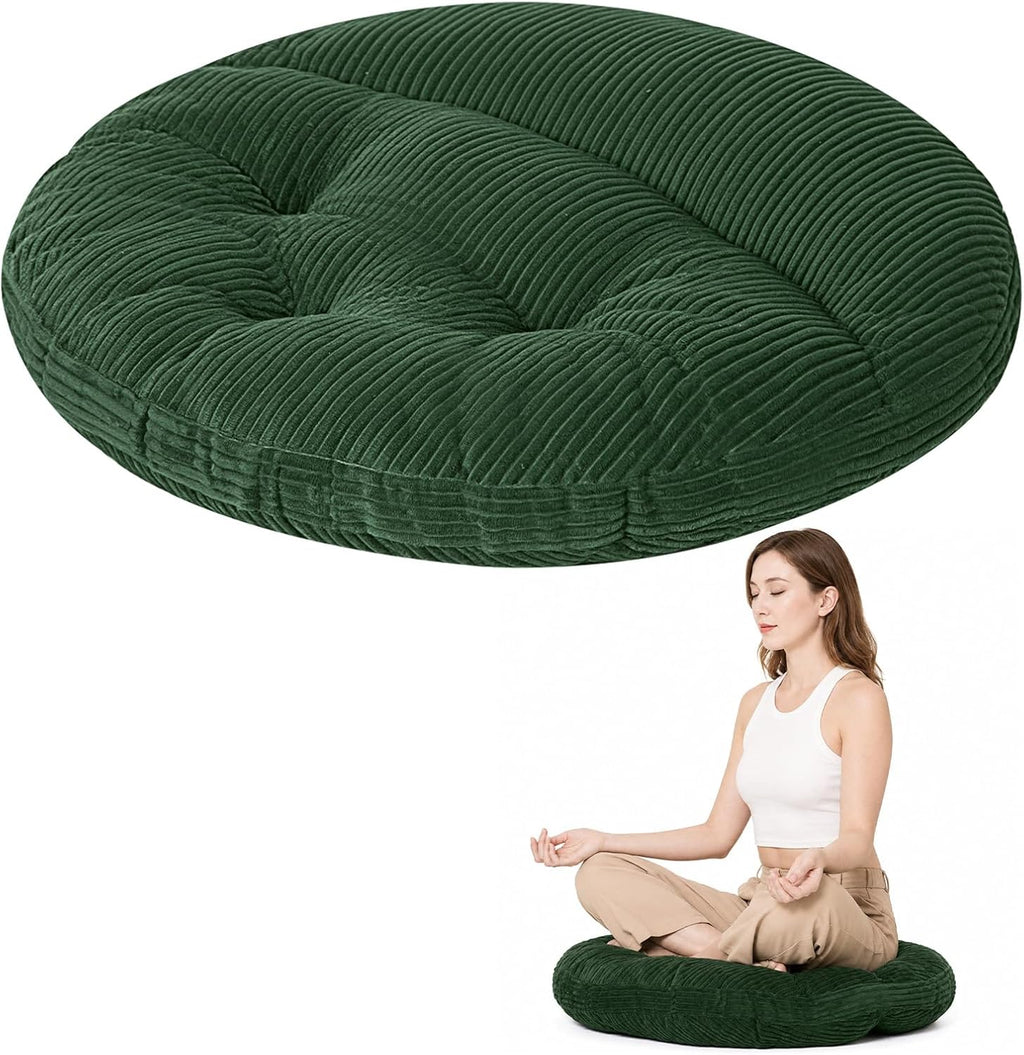 Meditation Cushion, Extra Large Floor Pillow Cushion for Adults, Round Tufted Japanese Meditation Pillow for Tatami Living Room, Yoga…