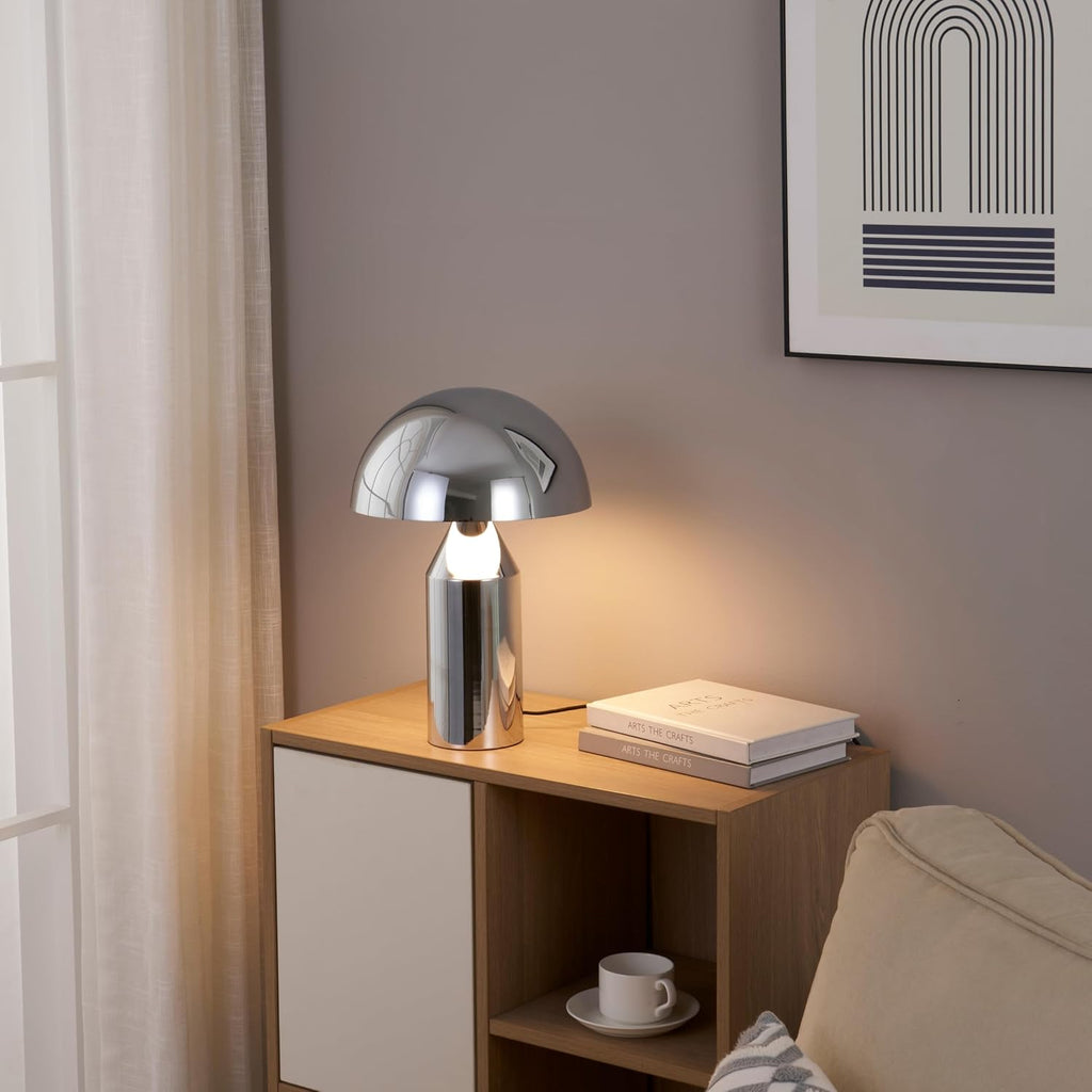 Brightech Venus 14" Globe Table Lamp – Modern Mid-Century Lamp with Golden Metal Shade – Nightstand, Bedside, Desk & Accent Table…