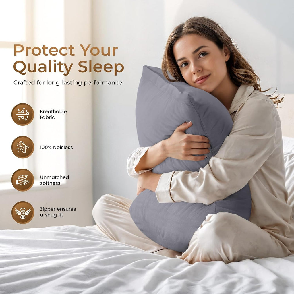 Utopiabedding Utopia Bedding 4 Pack Pillow Protectors with Zipper Queen Size, Soft Brushed Microfiber Fabric Pillow Cases, Shrinkage and Fa…