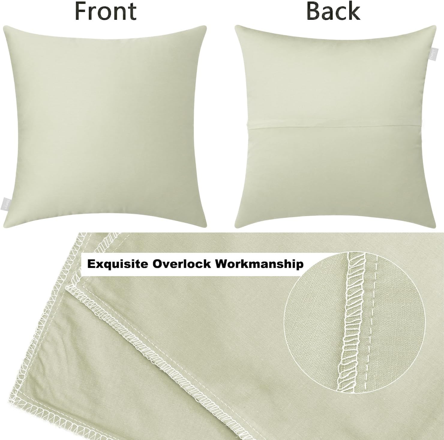 Thmyo 4-Pack 100% Cotton Comfortable Solid Decorative Throw Pillow Case Square Cushion Cover Pillowcase Sublimation Blank Pillow Covers DIY…