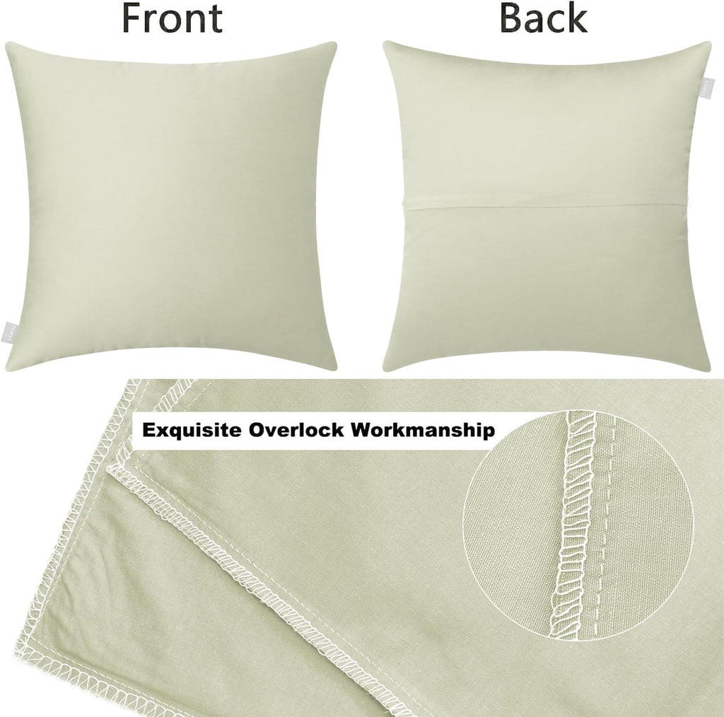 Thmyo 4-Pack 100% Cotton Comfortable Solid Decorative Throw Pillow Case Square Cushion Cover Pillowcase Sublimation Blank Pillow Covers DIY…