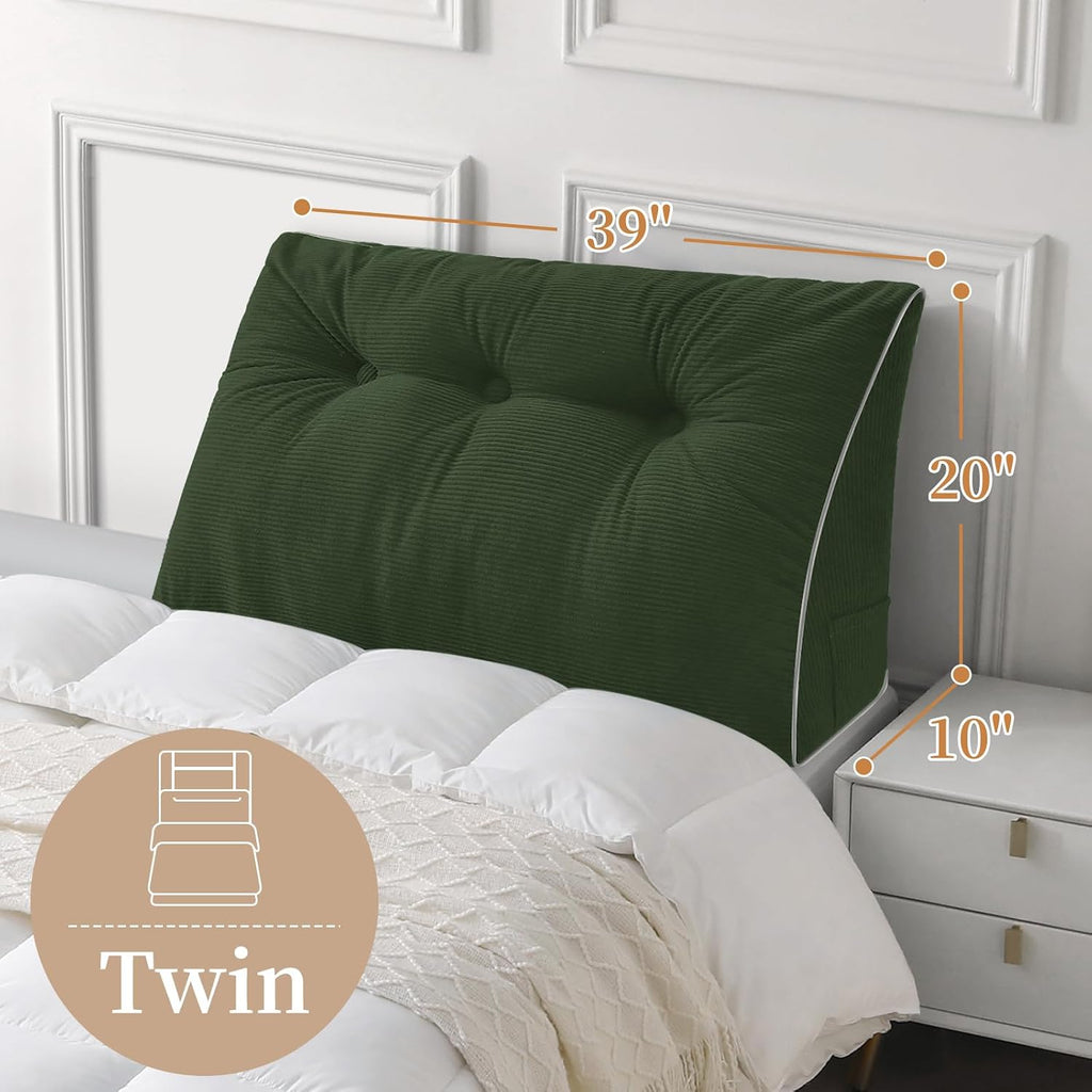 Sasttie Headboard Pillow Twin/Twin XL, Wedge Pillow Headboard for Dorm, Triangular Daybed Backrest Cushion for Sitting or Reading in Bed, w…
