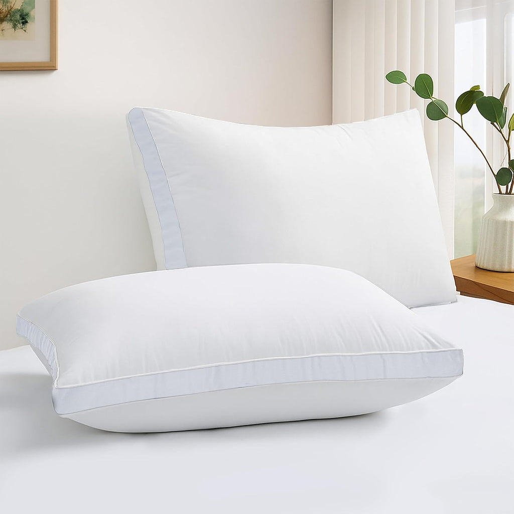 LuxDecorCollection LUX Décor Gusseted Style Soft Hotel Pillows Set of 2 – for Side, Stomach & Back Sleepers - Down Alternative Hotel Bed Pi…