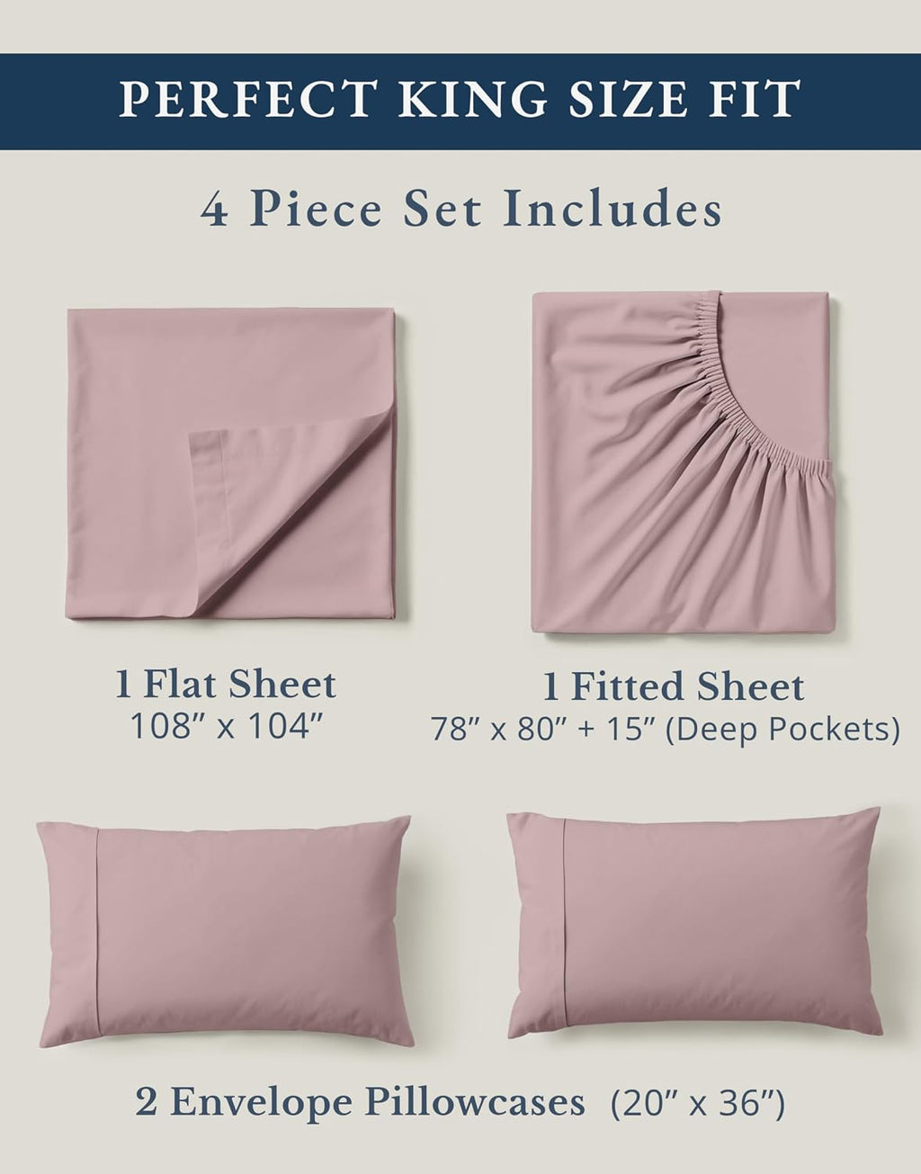 LaneLinen LANE LINEN 100% Organic Cotton King Size Bed Sheets, Sustainably Produced Okeo Tex Certified Cotton Sheets King, Luxury Hotel Per…