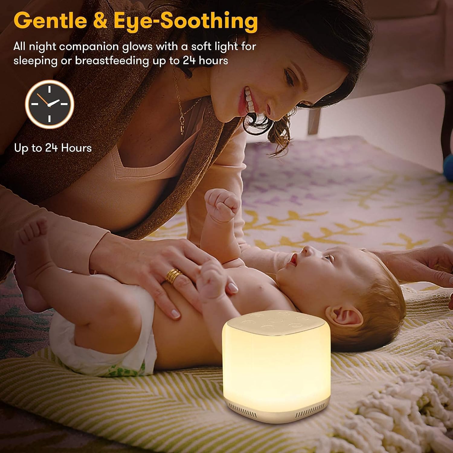 VanSmaGo White Noise Sound Machine Baby for Sleeping with Night Light – 34 Soothing Sounds, Rechargeable White Noise Machine for Baby…