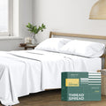 THREAD SPREAD 100% Organic Cotton Sheets California King Size - 4 PC Organic Cotton Cal King Size Percale Weave Sheet Set, Soft, Cooling…