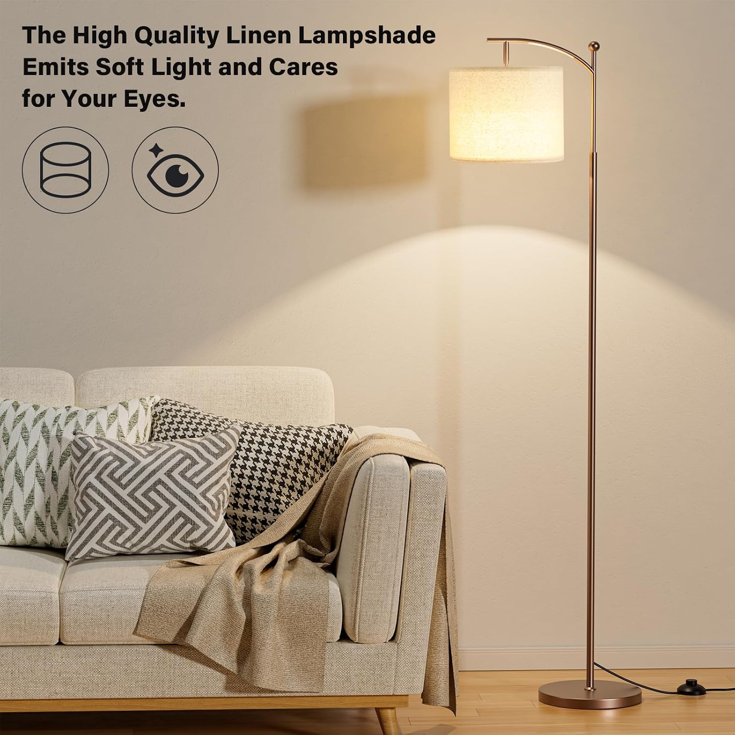 Ambimall 60" Floor Lamp with Remote Control and Stepless Dimmable Bulb, Colors Temperature & Brightness Adjustable, Modern Floor Lamps…