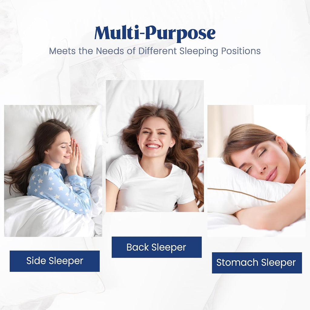 Puredown ® Goose Feather Down Pillows King Size Set of 2, Fluffy Luxury Hotel Collection Bed Pillow for Back, Stomach or Side Sleeper cotto…