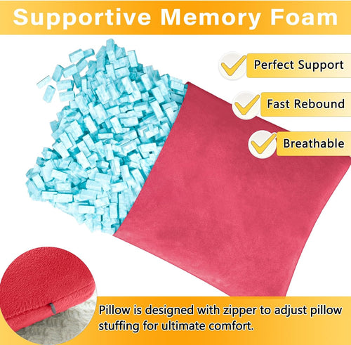 1 MIDDLE ONE 2 Pack Small Pillow, Memory Foam Mini Pillow 11 X 7 Inches for Travel, Sleeping, Nap and Neck, Knee, Lumbar Support, Tiny…