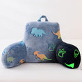 Aimuan Reading Pillow Glow in The Dark Bed Rest Wedge kids Glow Backrest Pillow Dinosaur Print with Arms Back Support for Sitting Up in…