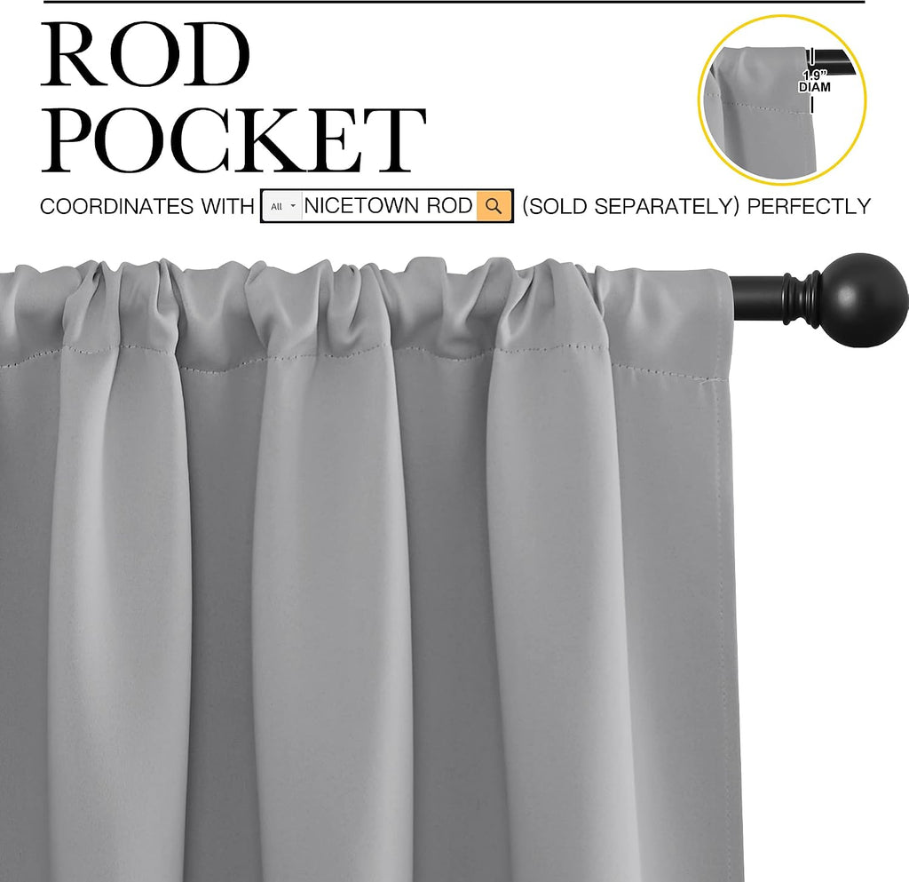 NICETOWN Short Curtains for Small Window - Home Decoration Thermal Insulated Rod Pocket Blackout Blinds & Drapes for Small Windows…