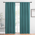 NICETOWN Blackout Curtain for Kitchen Window - Function Thermal Insulated Blackout Panels for Bedroom - 1 Pair, Sea Teal - Rod Pocket…