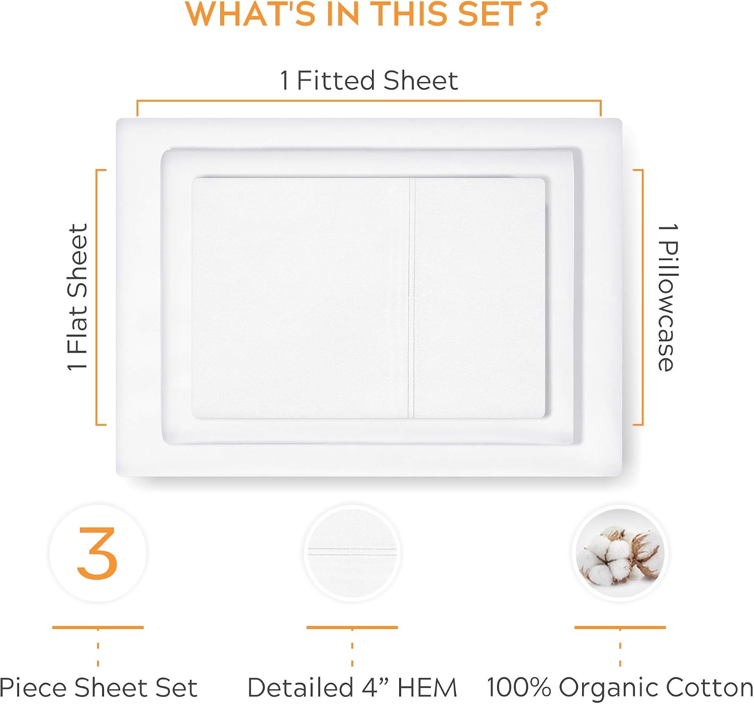SleepMantra Sleep Mantra 100% Organic Cotton Twin XL Bed Sheet Set - Soft & Cooling Percale Weave - 4 Piece Bedding Set with Deep Pocket -…