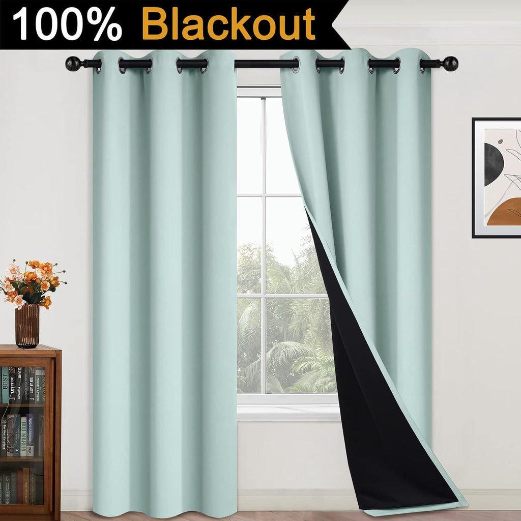 Yakamok Full Blackout Curtains 84 Inches Long, Blackout Curtain Panels for Bedroom, 2 Thick Layers Grommet Top Thermal Insulated Drapes with…