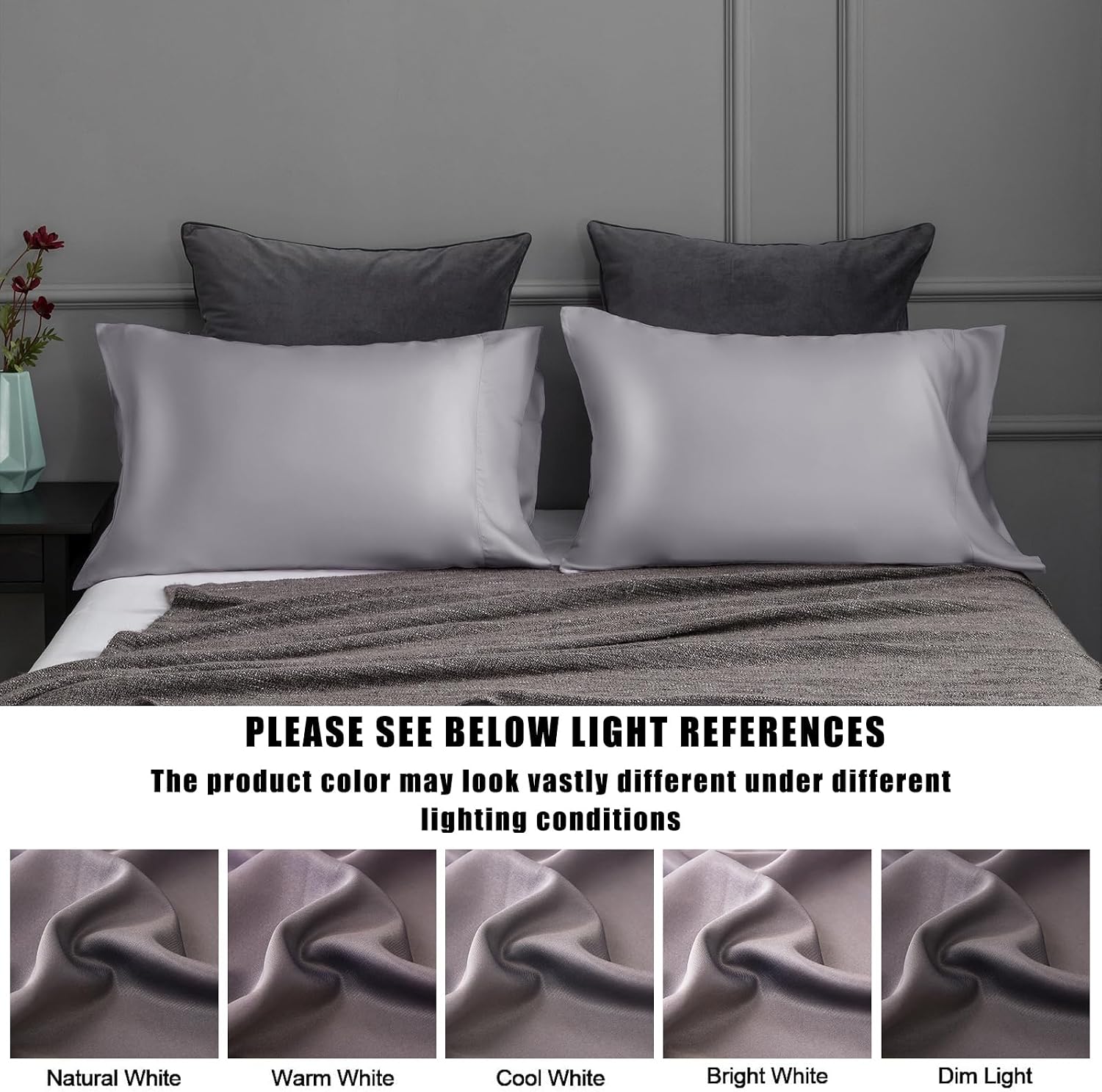 TELUS Pillow Cases King Size 2 Pack, Bamboo Rayon Cooling Pillowcases with Envelope Closure, Cool Breathable Pillow Case for Hot Sleepers…
