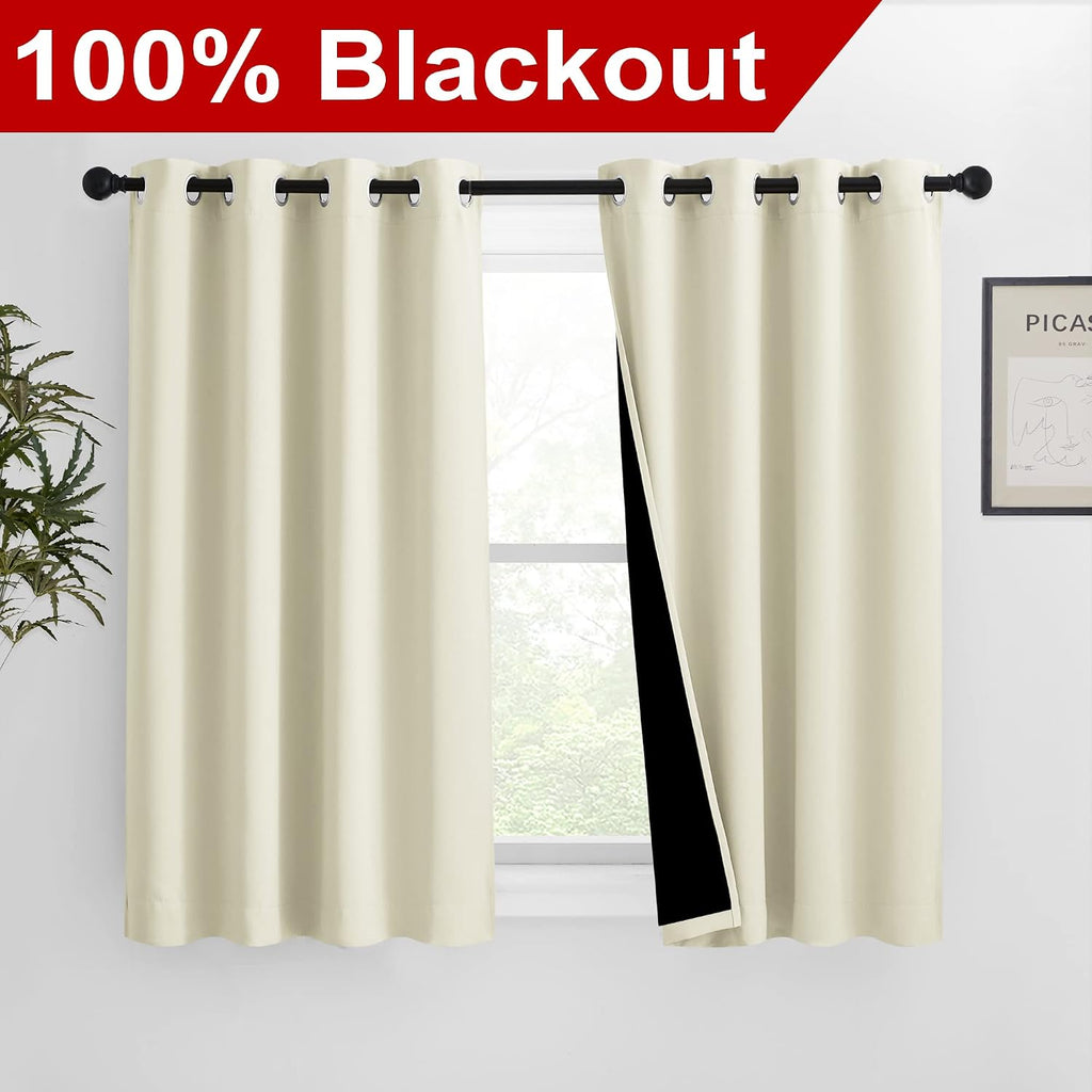Nicetown Warm Curtains for Winter, Bedroom Full Blackout Curtain Panels, Great Job for Blocking Light, Complete Blackout Draperies with Bla…