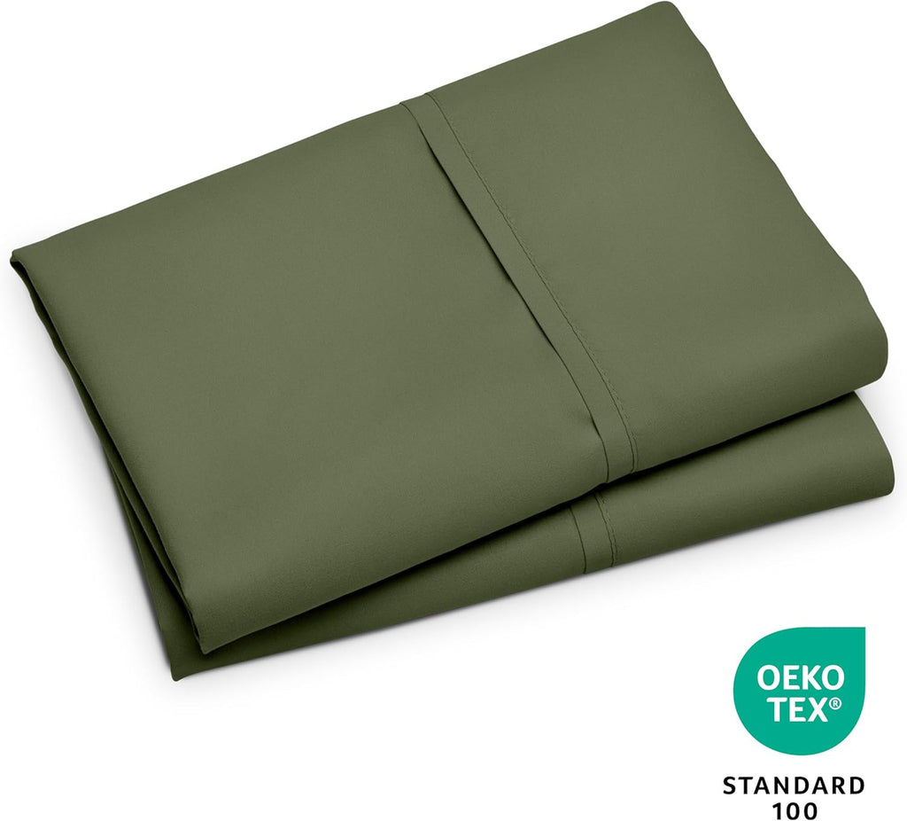 BareHome Bare Home Microfiber Pillow Cases - King Size Set of 2 - Cooling Pillowcases - Double Brushed - Cypress Pillowcases 2 Pack - Easy…