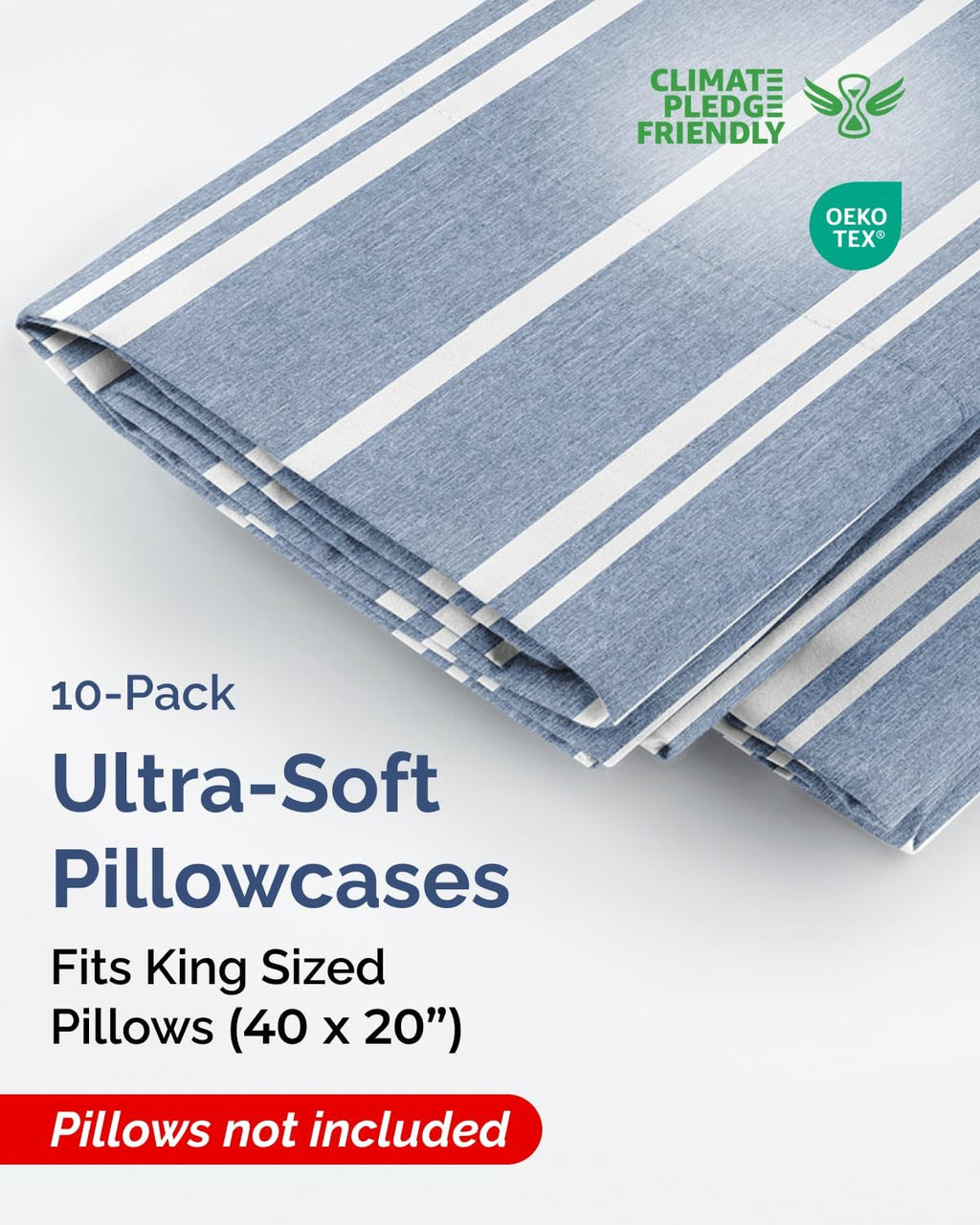 King Pillow Cases Set of 10 - Ultra Soft Hotel Quality Pillowcase Covers - Comfy, Cozy & Wrinkle Free - Shrink & Fade Resistant - Machine…