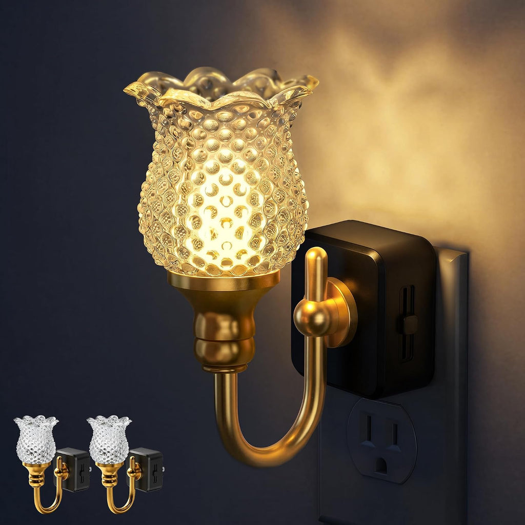 DORESshop LED Night Light, Spot Flower Night Lights Plug into Wall, 0-100LM Dimmable Nightlight, Dusk to Dawn Sensor, 3000K Soft White…