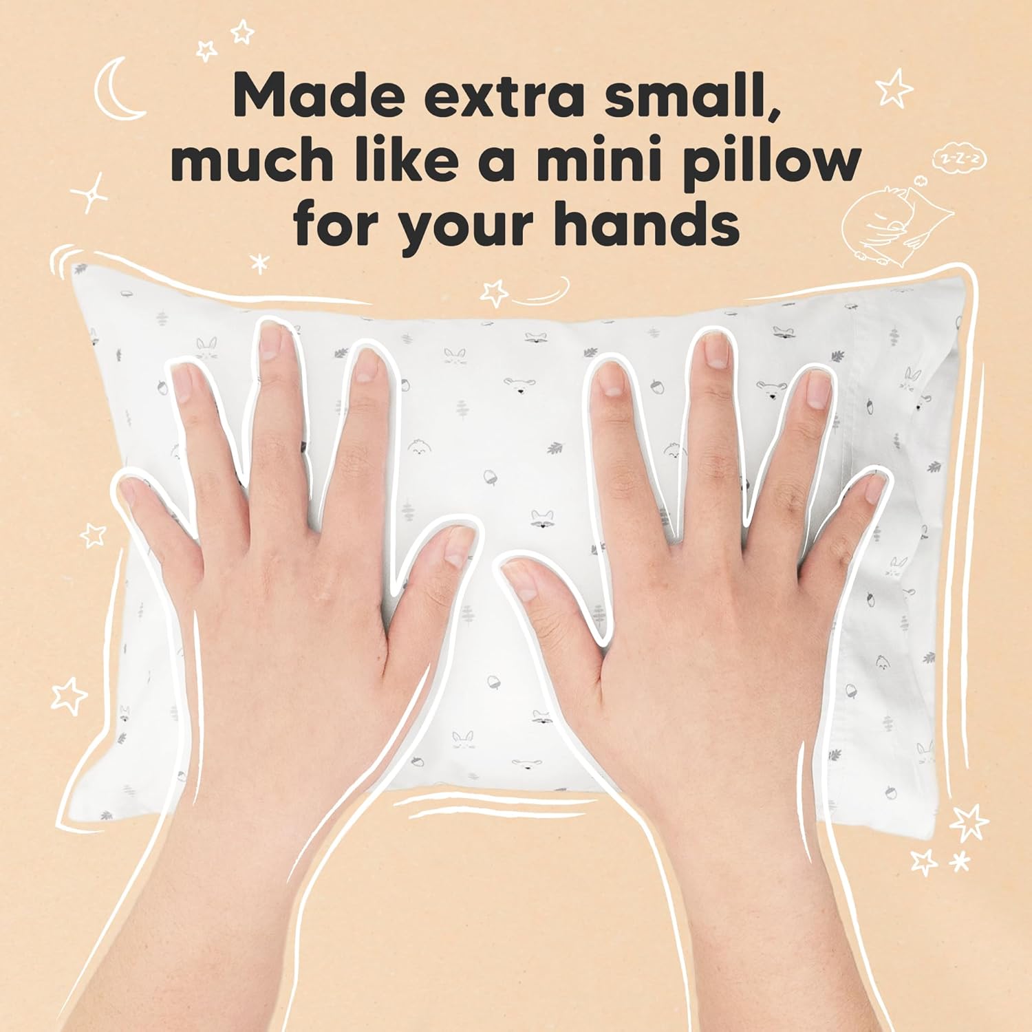 Mini Toddler Pillow with Pillowcase - 9x13 My Little Dreamy Travel Kids Pillow for Sleeping, Toddler Bed, Small, Tiny, Organic Cotton…