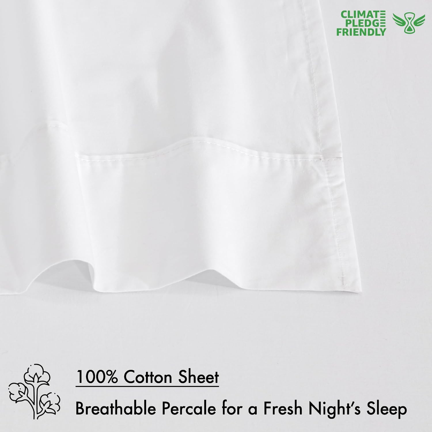 Ruvanti 100% Cotton Organic Percale Sheets Cal King Size – Crisp Cooling Bed Sheets for Hot Sleepers, Deep Pocket 13”, Soft Peach Finish, B…