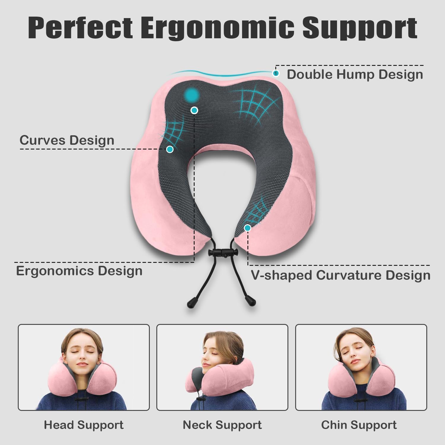 Elvodosia Travel Pillow, Memory Foam Neck Pillow for Traveling, U Shape Neck Pillow Airplane Portable Flight Pillow Travel Kit with…