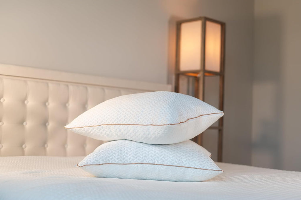 AMBERSTAR Memory Foam Pillow - 2 - Pack, Adjustable Loft, Cooling & Cozy Dual-Sided Cover, Perfect for Side, Back & Stomach Sleepers