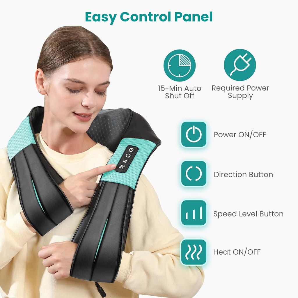 Nekteck Shiatsu Neck Massager with Heat for Deep Tissue, 2026 Upgraded 3D Back Shoulder Kneading Massage Pillow, Body Muscle Relaxation Too…