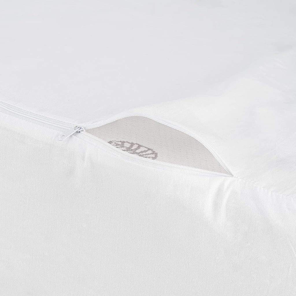 CirclesHome Wedge Pillow Cover 100% Cotton, Zippered Wedge Pillow Case Protector, Soft, Hypoallergenic & Breathable -White, (25Wx26Lx7.5) 7…